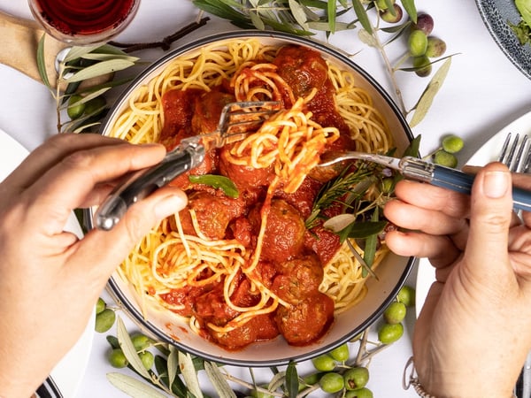 Italian Meatballs with Tomato and Basil Sauce