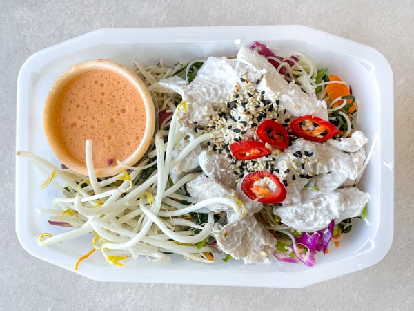 Vietnamese coconut-poached chicken and rice-noodle salad