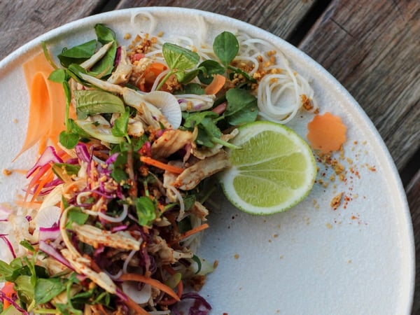 Vietnamese Chicken Salad with Vermicelli Noodles & Nuoc Cham Dressing