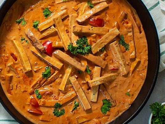 Tofu Stroganoff with Brown Rice & Peas