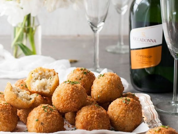 Cheese Arancini Bites with Green Herb Pesto Aioli