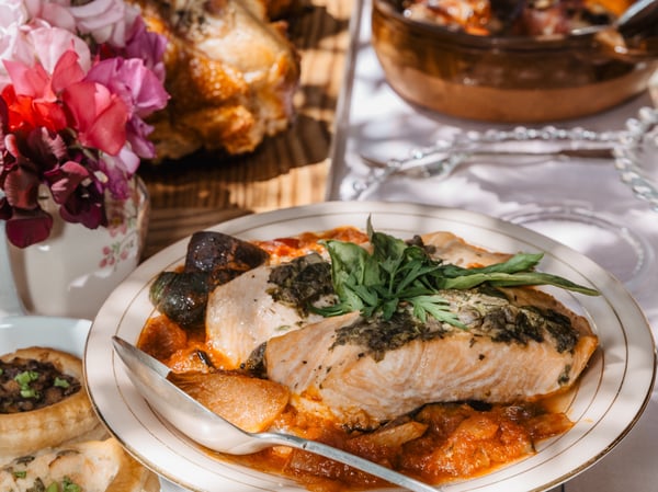 Salmon fillets with a Provençal Sauce with Tapenade