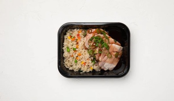 Pork with Plum Sauce with Vegetable Fried Rice