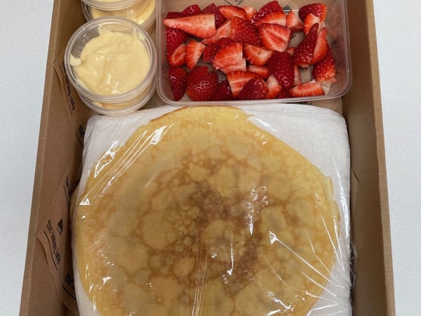 Crepes with Strawberries & Lemon Curd.