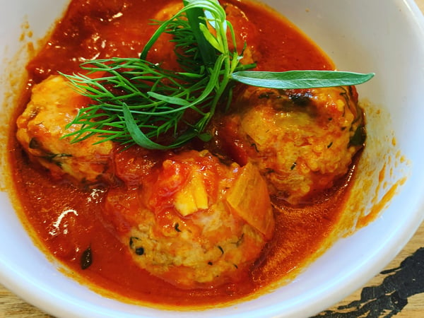 PERSIAN CHICKEN MEATBALLS IN SILKY TOMATO SAUCE