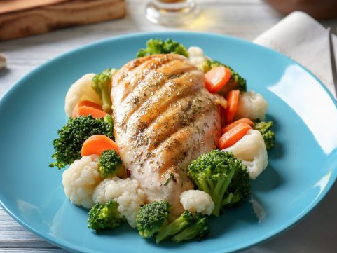 Roast Chicken Breast with Steamed Vege