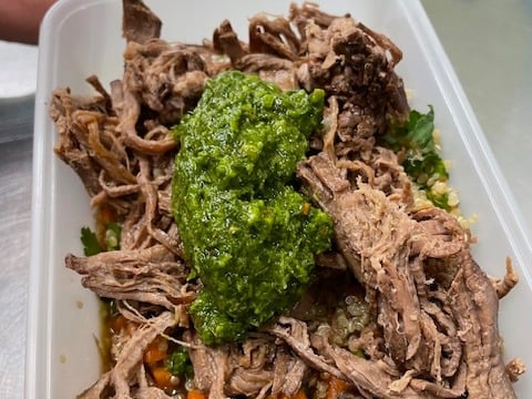 Chimichurri Beef w/Carrot & Coriander Quinoa and Beans