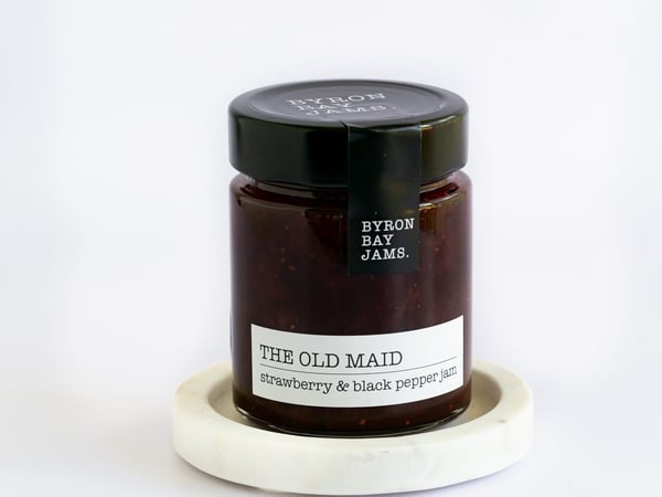 Byron Bay Jam - THE OLD MAID - Strawberry & Black Pepper Jam