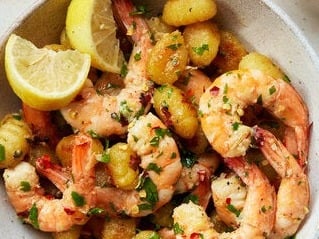 Shrimp Scampi with Pan-Fried Gnocchi