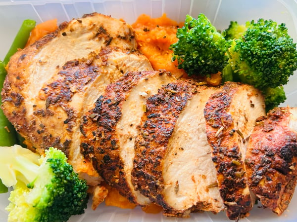 Lean - Harissa Chicken w Green Veg & Pumpkin Mash