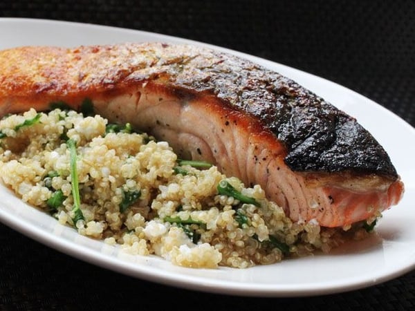 Dill Roasted Salmon w/ Quinoa and Lentils | High Protein