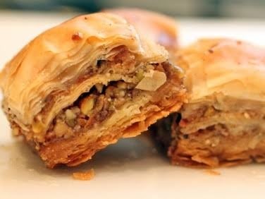 Baclava with macadamias and wattle seed