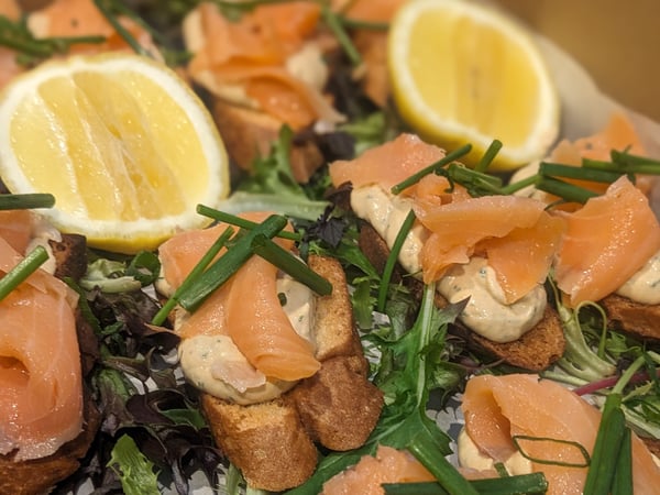 Smoked Salmon Crostini | GF - Halal