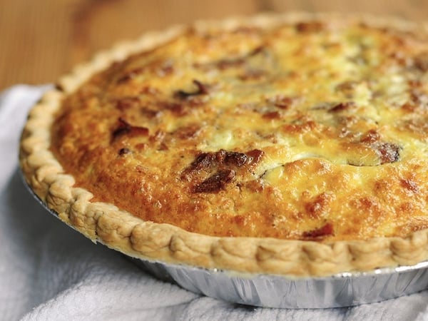 *Brie, Bacon & Caramelised Onion Quiche