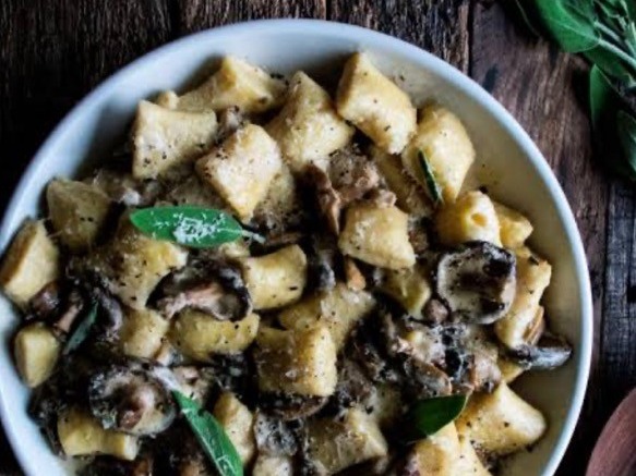 RICOTTA GNOCCHI IN CREAMY MUSHROOM SAUCE