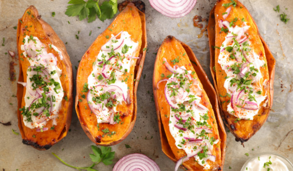 Twice Baked Sweet Potato (GF, V)