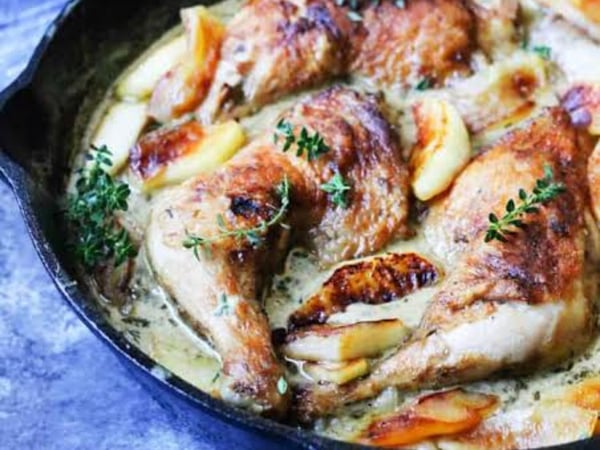 Chicken A La Normande with Potato Puree