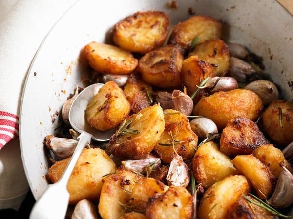 Roast Duck Fat Potatoes with Rosemary & Sea Salt