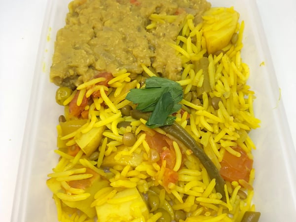 Vegetable Biryani with Apricot Chutney