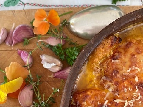 Sweet Potato Gratin with Ginger & Nutmeg