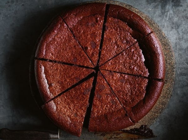 Flourless chocolate, hazelnut and espresso cake