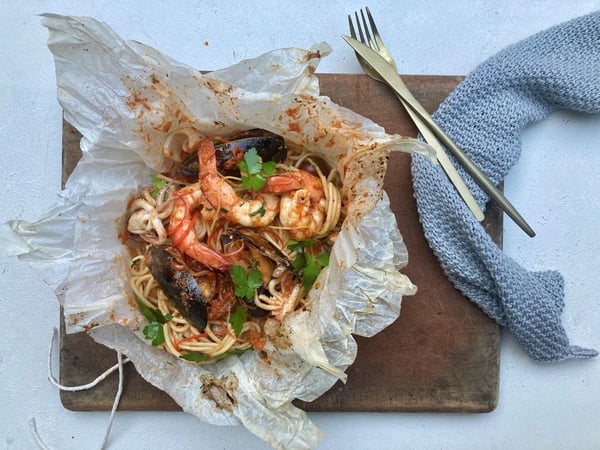 Seafood Linguini al Cartoccio