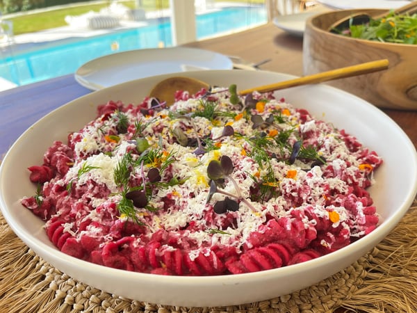 Beetroot Pink Pesto Pasta