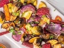 Christmas Roasted Vegetable Salad with Red Pepper Pesto