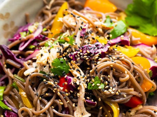 Poached Chicken Soba Noodle Salad