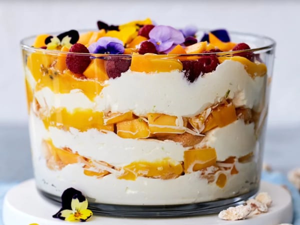 Mango, Coconut & Fresh Berry Triffle