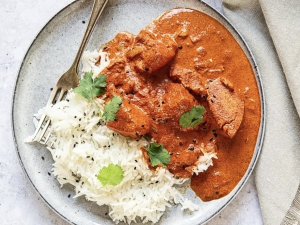 Butter Chicken Curry with basmati rice