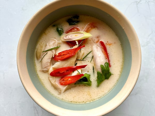 Tom Kha Gai, chicken and coconut soup with galangal