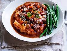 Lamb Ragu w/Herbed Potato Mash & Green Beans