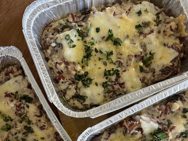 Wild rice, mushroom and parmesan bake *Frozen*)