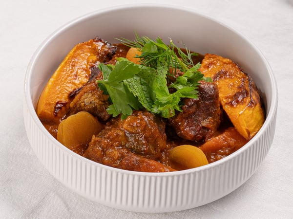 Moroccan Lamb tagine, butternut, apricots and preserved lemon