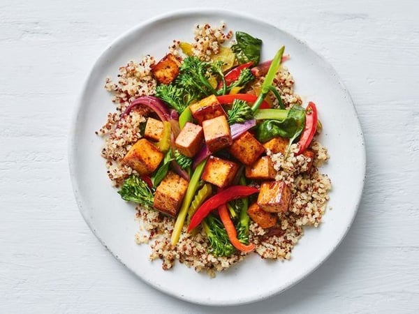 Chilli Stir-fry with Tofu, Broccolini & Quinoa