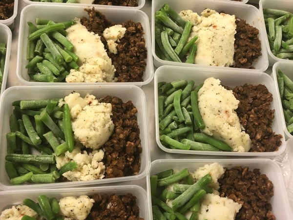 Walnut and Lentil Ragu with Sweet Potato Mash & Green Beans