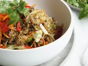 Beef Chop Suey - Curried Beef Mince wBeans & Brown Rice