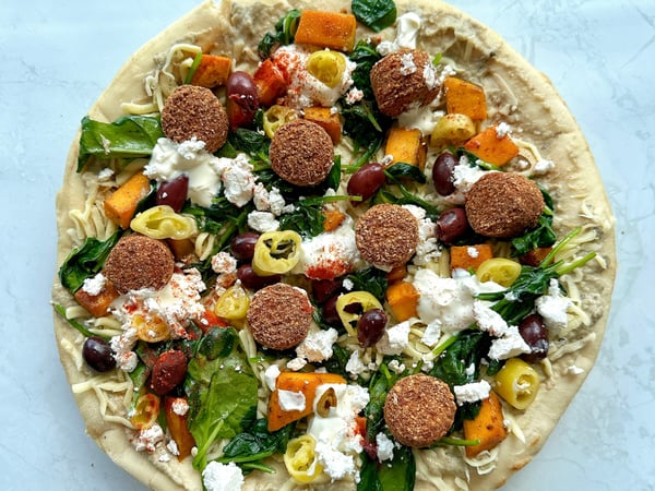 *Middle Eastern Falafel Pizza