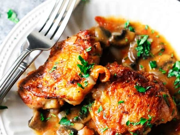 French Style Chicken, Mushroom & Potato Bake