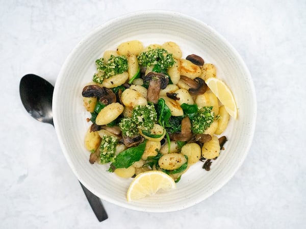 Garlic mushroom pan fried gnocchi