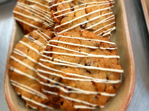 White Chocolate, cranberry and macadamia nut biscuits