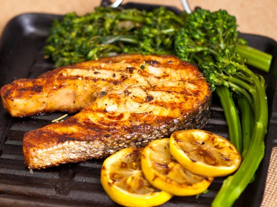 Lemon and Ginger Seasoned Salmon With Broccolini