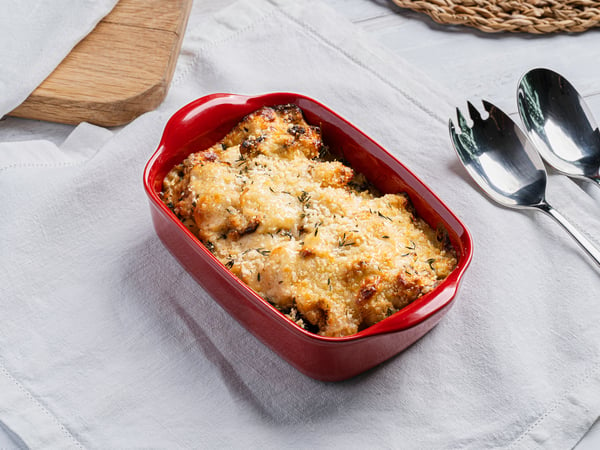 Cauliflower, dijon mustard and cheddar gratin