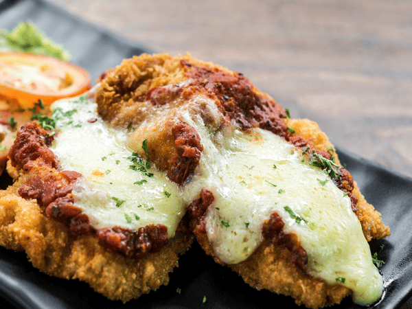 Chicken Parmi w/ Sweet Potato & Veggies