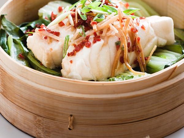 Steamed Ginger and shallot Barramundi with Bok Choy-$29.00