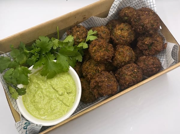 Green pea Felafel with green tahini