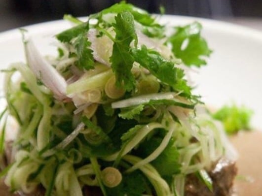 Green Papaya & Mango Salad with Lemongrass Blackened Chicken Breast