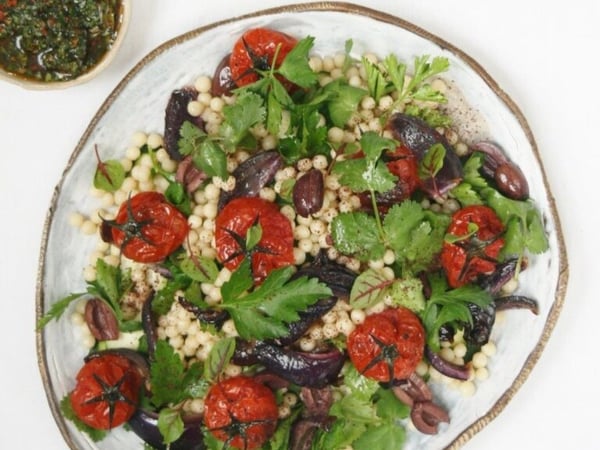 Moroccan Couscous Salad with Spiced Cumin Dressing