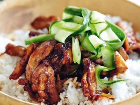 Japanese Chicken with Pickled Cucumber and Rice